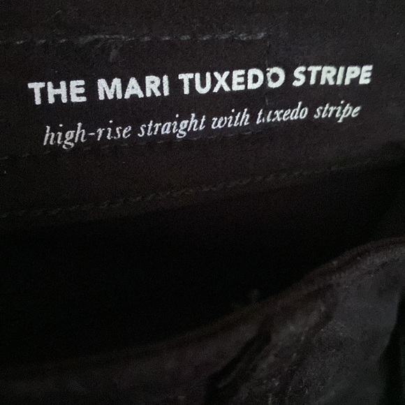 (B22) AG Adriano Goldschmied Mari Tuxedo Stripe Super Black pants, Size 28 NWT - Picture 13 of 16